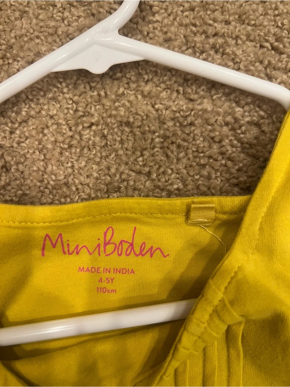Mini Boden Bright Yellow Pom-Pom Trim Sundress